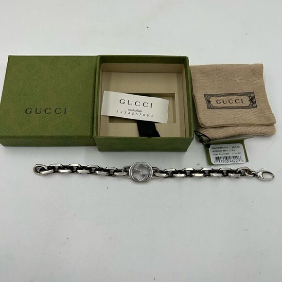 SOLD!!!!!!       Gucci interlocking G bracelet silver made in Italy - Picture 5 of 10